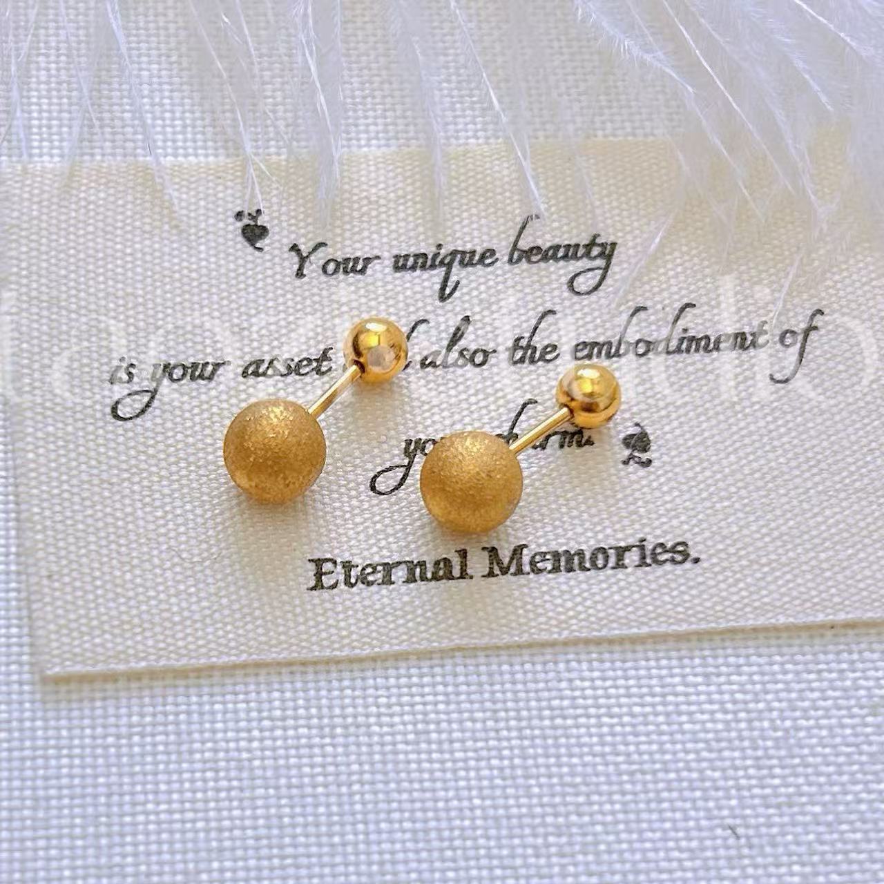 钛钢耳饰 6mm百搭磨砂养耳洞小耳钉