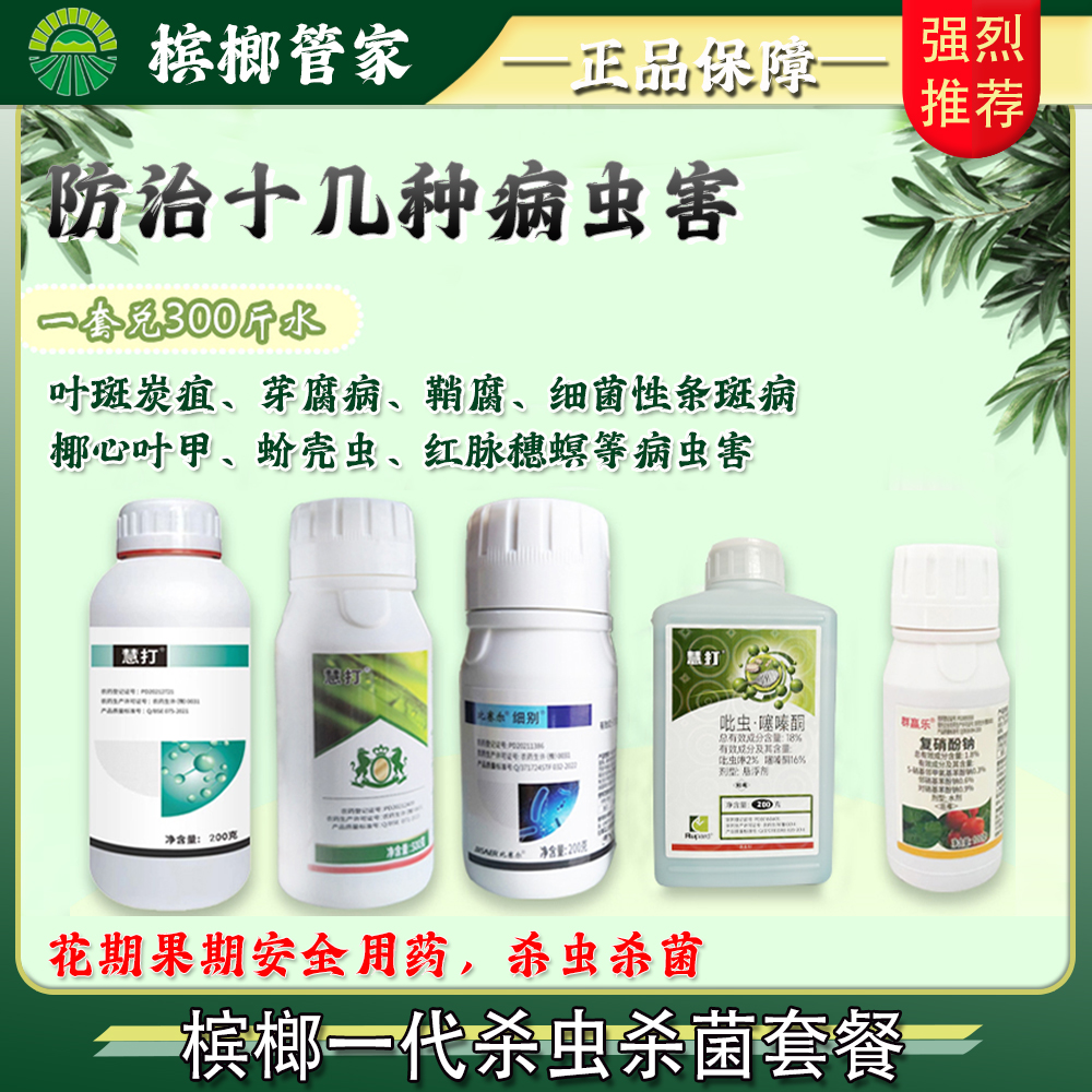 【槟榔杀虫杀菌套餐】炭疽芽腐椰心叶甲蚧壳虫红脉穗