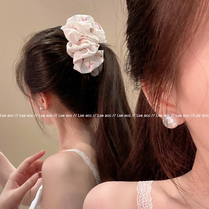 韩系布艺褶皱蝴蝶结香蕉夹马尾夹高级感泡泡发夹后脑勺半扎发竖夹