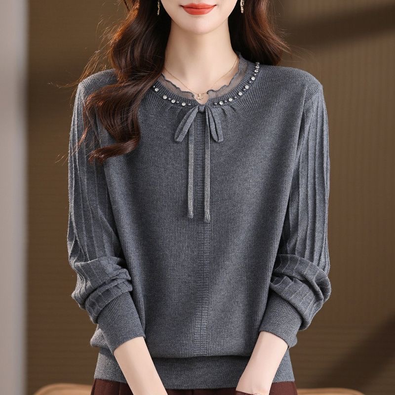 爆款时尚外穿针织羊毛衫秋冬胖人遮肉大码轻奢打底保暖羊绒毛衣女