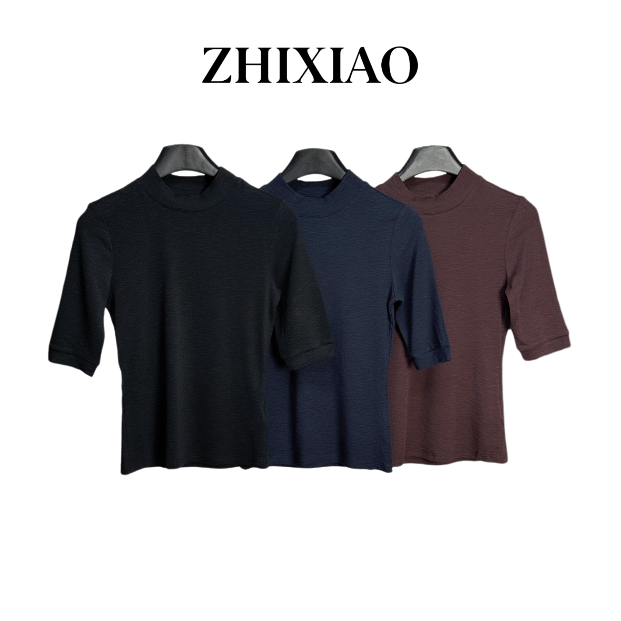 【ZHIXIAO】秋冬新款：极简中袖上衣8017-2