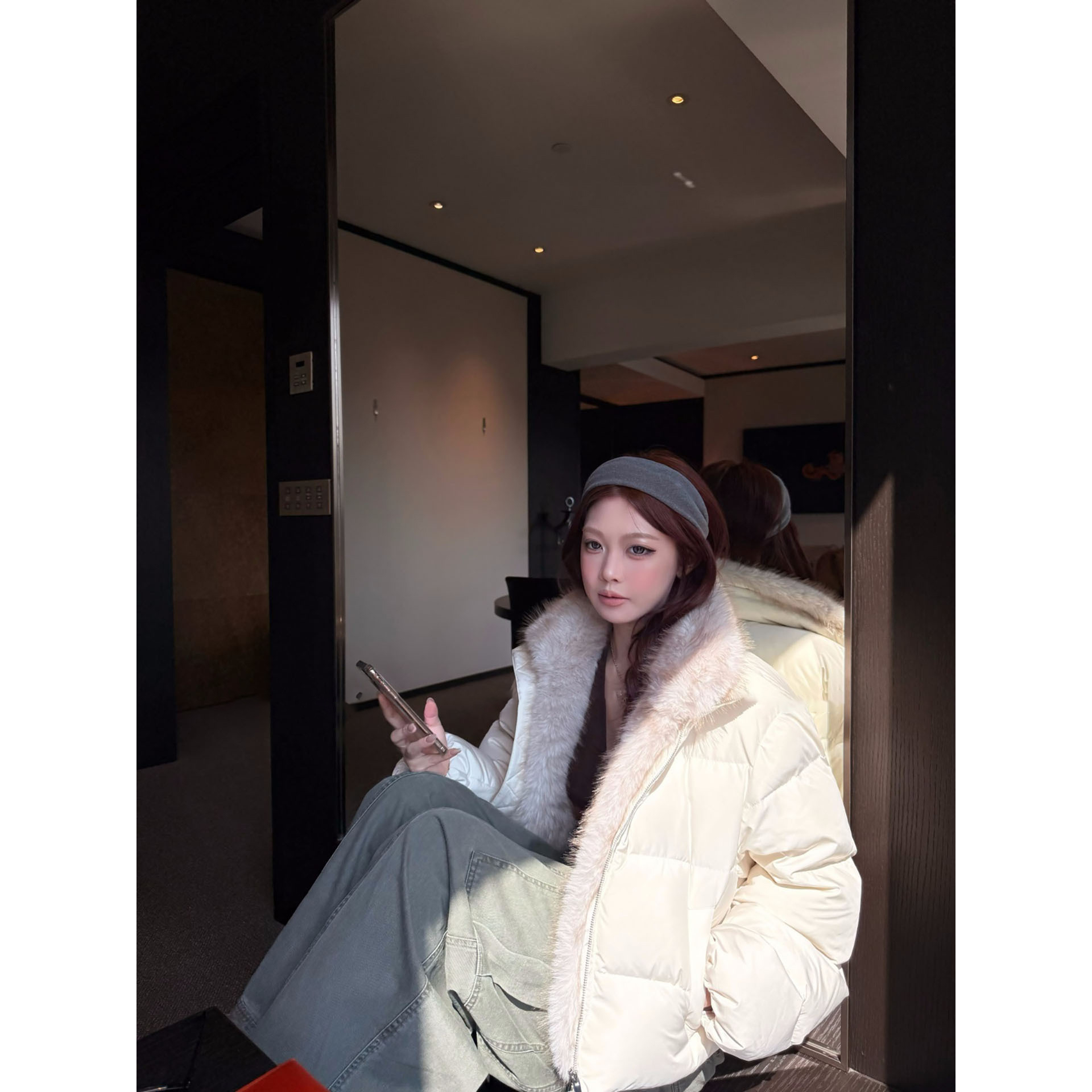 千金风大毛领时髦可拆卸毛领短款棉服外套女冬季加厚保暖百搭棉衣