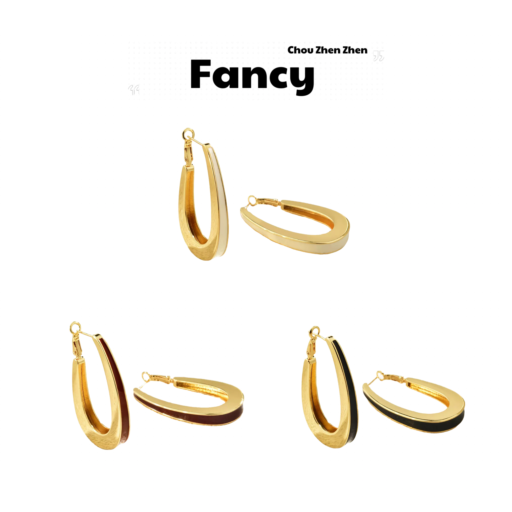 铜合金耳饰 【巴黎未眠 耳圈】小众设计感个性气质夸张椭圆形耳饰