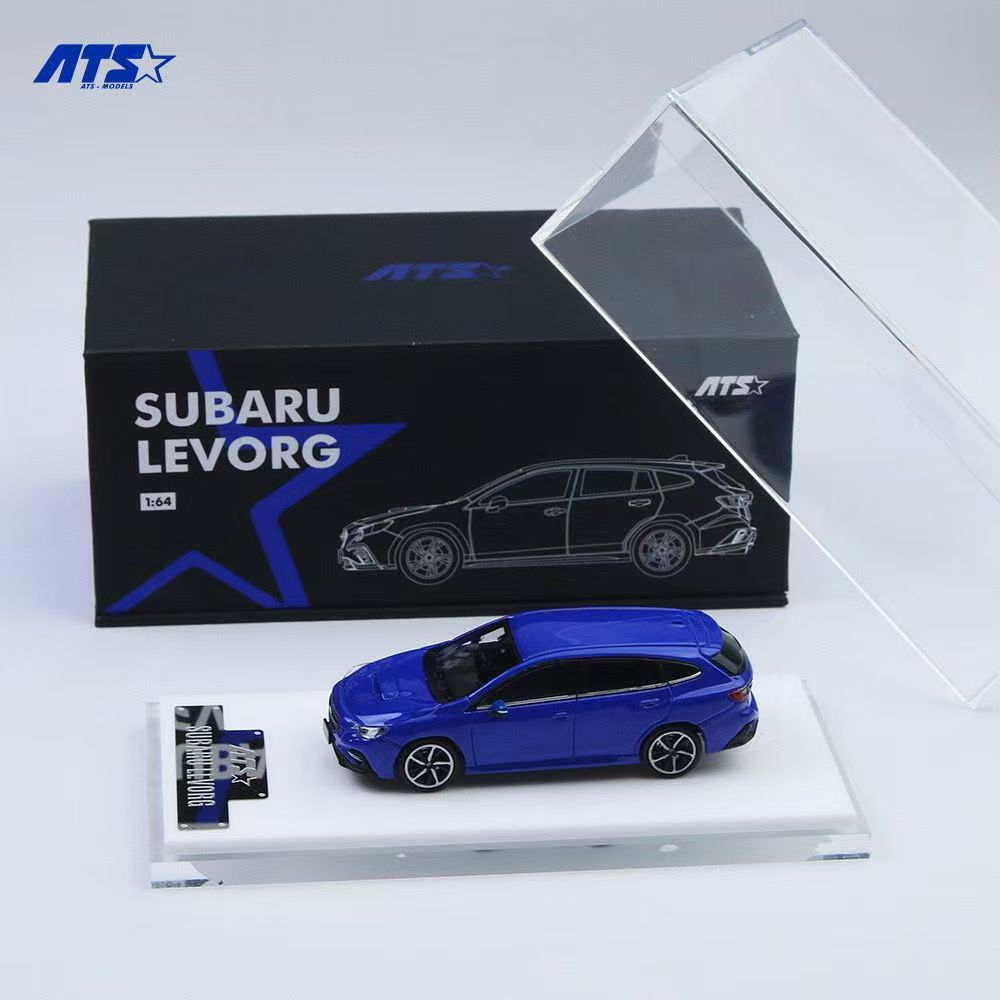 现货ATS(爱特斯)斯巴鲁LEVORG - 金属蓝1:64 合金汽车模型 摆件