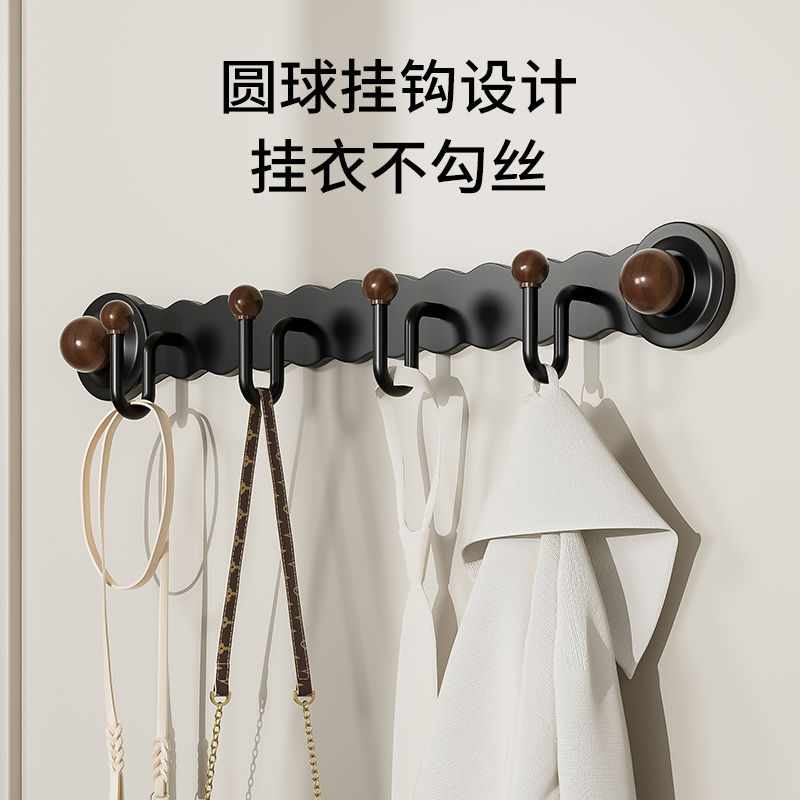 中古吸盘U形小球排钩家用门后玄关包包丝巾收纳架浴室毛巾挂钩