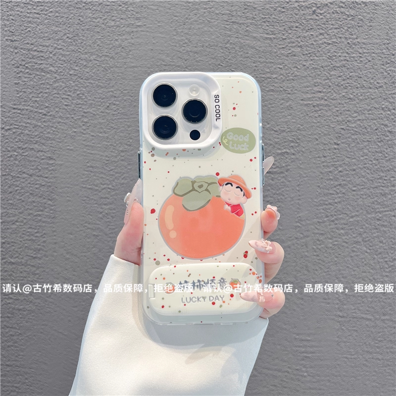 柿柿如意镜面支架适用苹果16手机壳新款华为创意vivo高级小米oppo