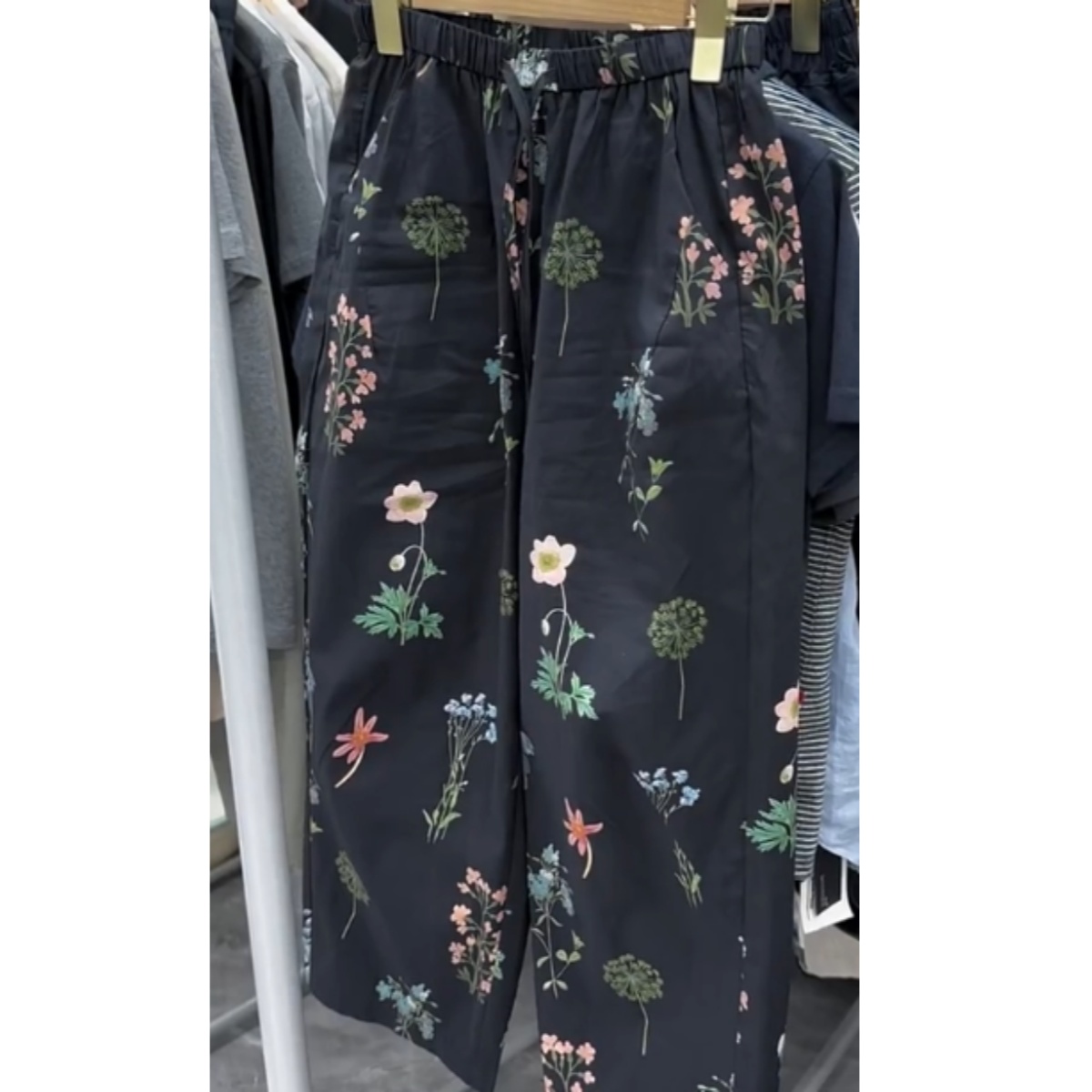 2025夏季新款高腰显瘦大码阔腿显瘦欧货新款百搭九分小花裤