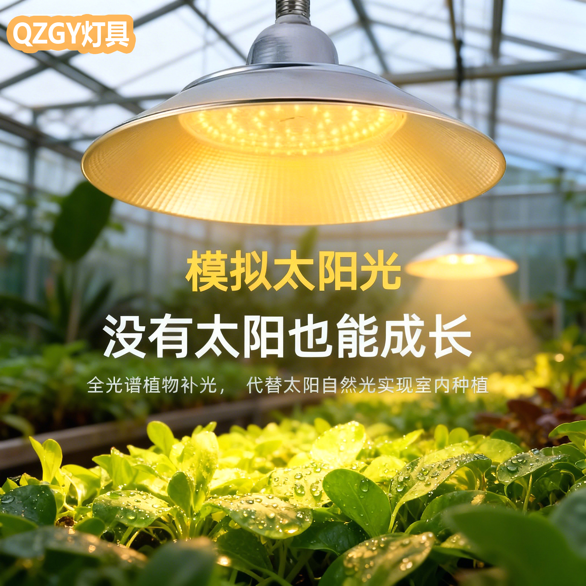 全光谱LED植物补光灯仿太阳光促进草莓火龙果蔬菜花卉反季节生长