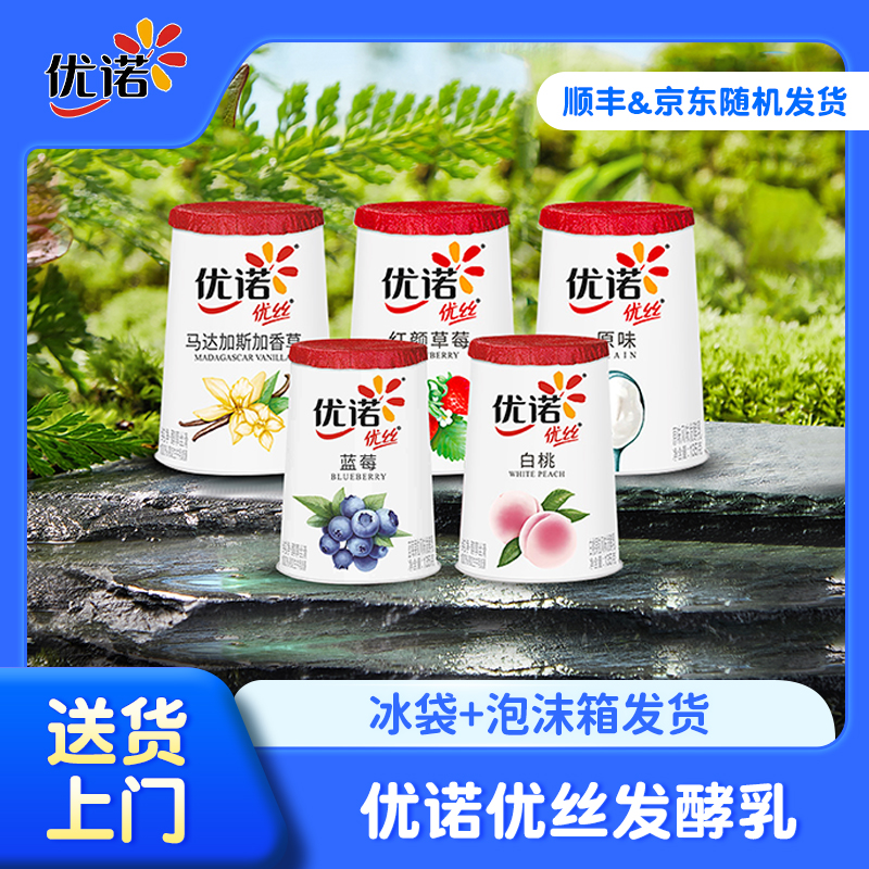优诺酸奶135g*6杯12杯生牛乳风味发酵乳果味优丝酸奶低温冷藏早餐
