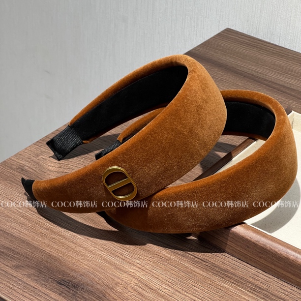 韩版秋冬复古熟南瓜丝绒宽边发箍海绵高颅顶头箍女显白气质发卡