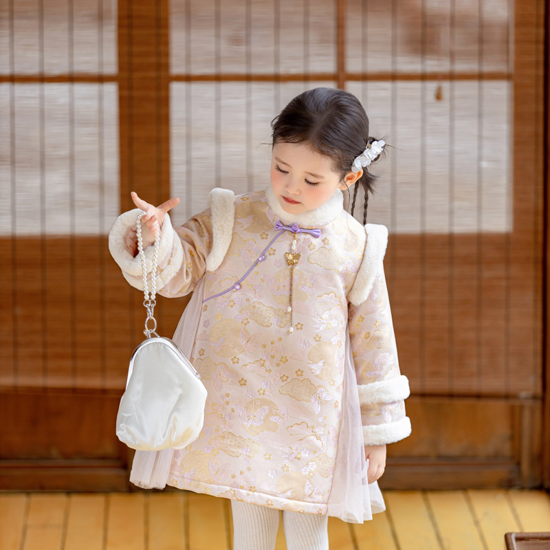 新款女童上新儿童汉服连衣裙2025时尚洋气年服D258107