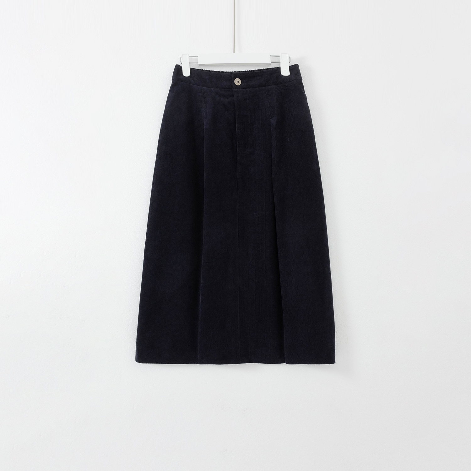 几里与麻 气质减龄高腰显瘦捏褶灯芯绒半身裙 裙长84 2091249