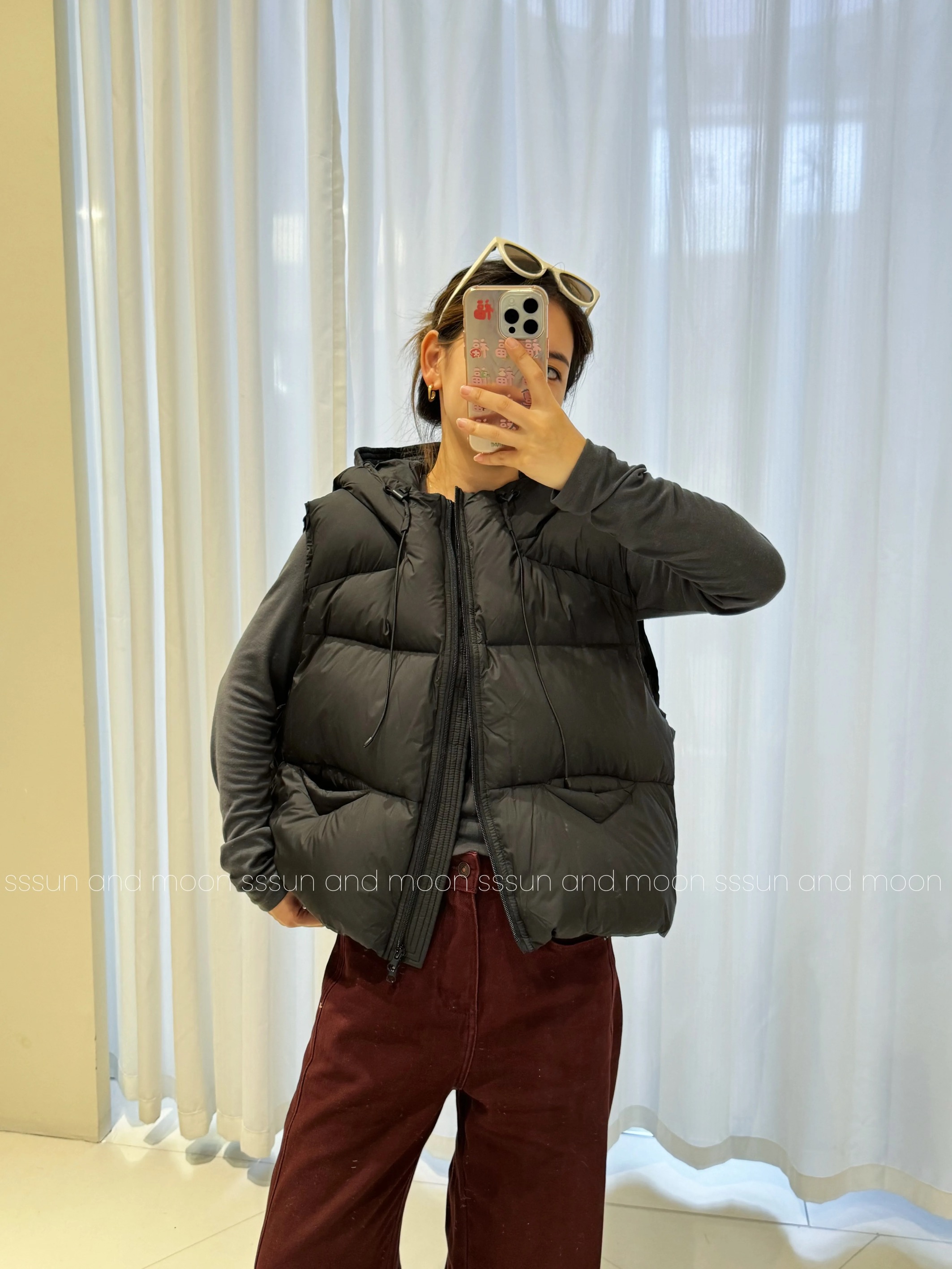 【现货 连帽泡芙马甲~】宽松百搭羽绒白鸭绒马甲外套保暖连帽秋冬女