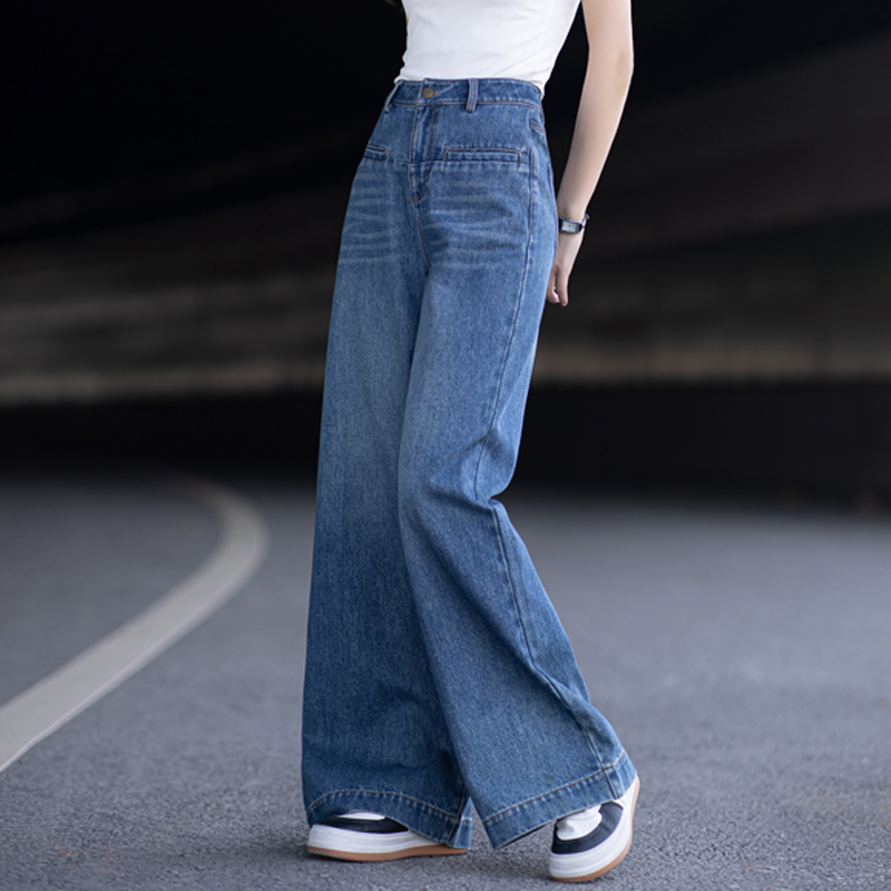 高腰牛仔裤女款爆款2025新款秋冬阔腿裤女宽松直筒裤长裤显瘦裤子