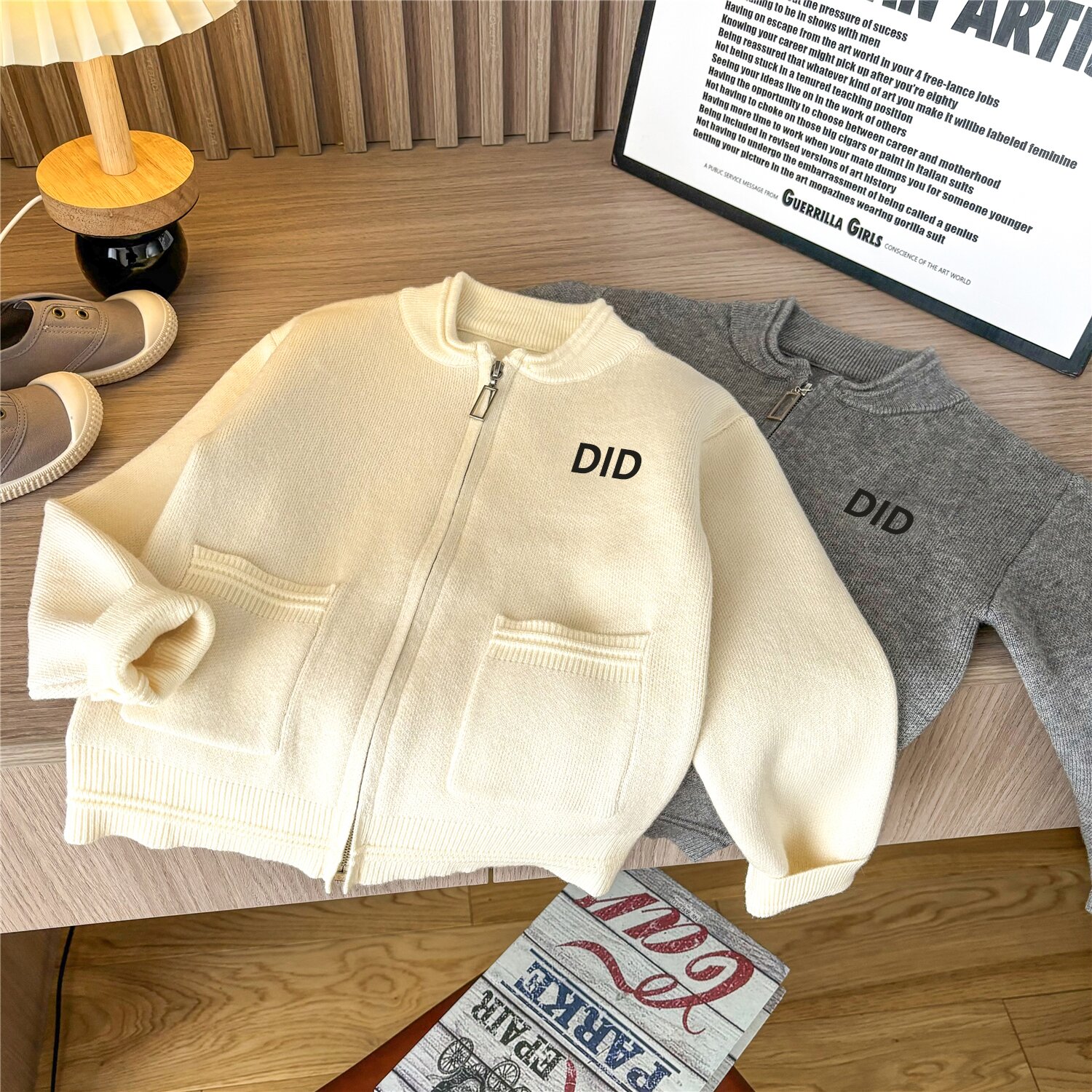 长袖休闲风条纹韩版圆领男童毛衣V领针织纯色开衫男毛衣男童