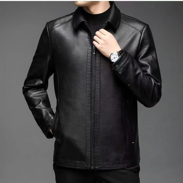 【新疆包邮】男士翻领皮衣夹克外套QH