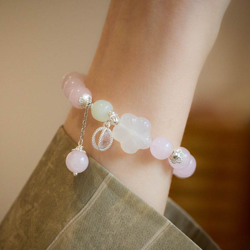 粉水晶手链女粉色恋人粉晶好运桃花手链送闺蜜礼物批发
