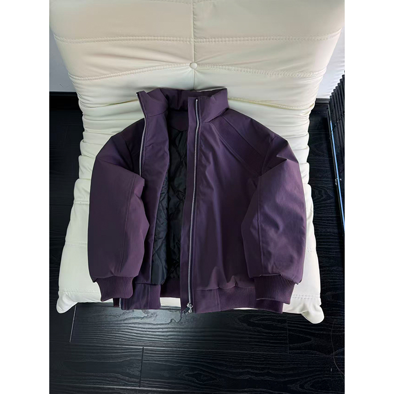 美式短款飞行夹克棉服男款冬季高级感斜切bomber外套加厚保暖棉衣