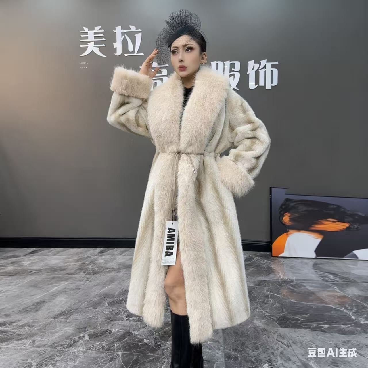 阿美拉女装高端服饰草草外套9023