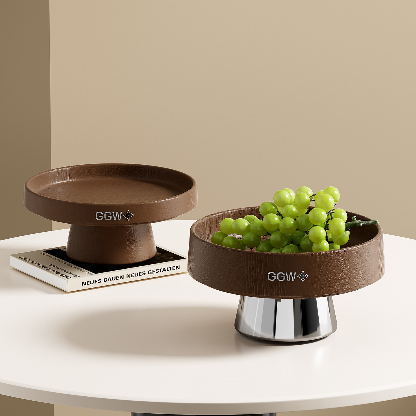 良品故事新家乔迁果盘客厅中古风新款家用大容量简约木质摆件收纳