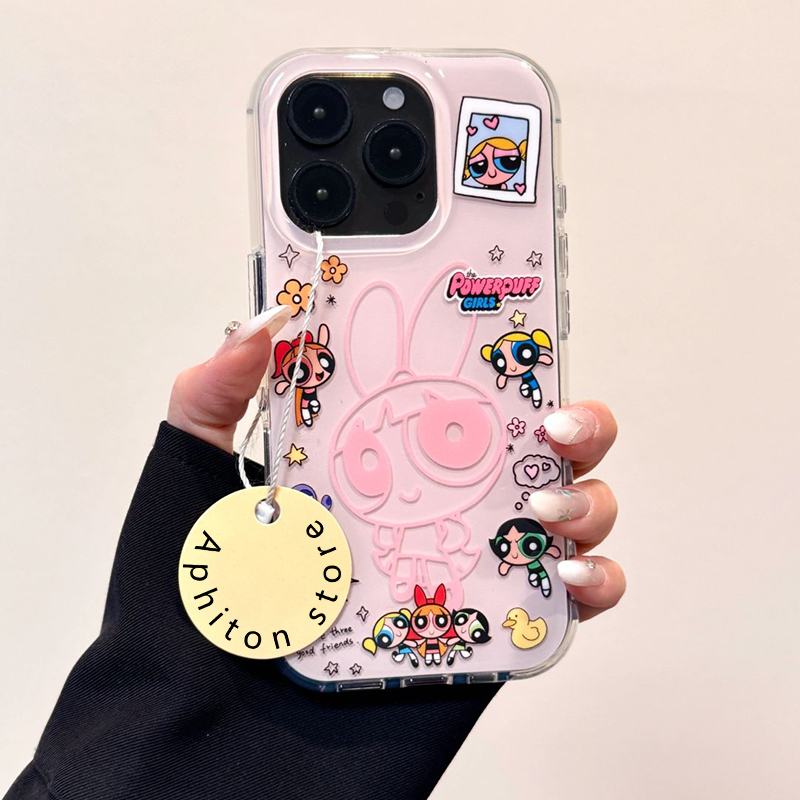 奥菲顿少女粉线条女警适用iPhone16大孔手机壳华为vivo小米oppo套