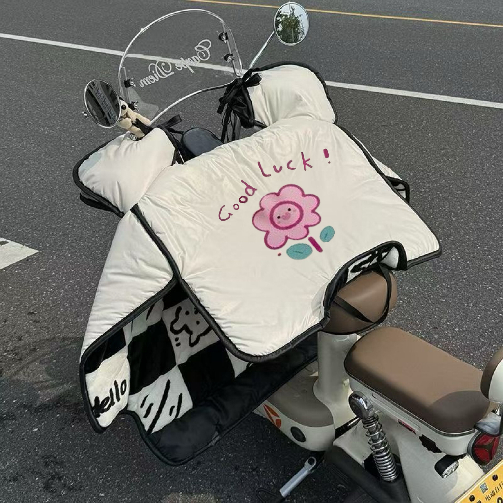 2025冬季电动车挡风被加大侧翼防风保暖防寒加绒加厚防水护脖设计