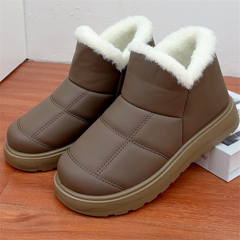 冬季一脚蹬老北京女棉鞋防水防滑时尚雪地靴女加绒加厚保暖女棉靴