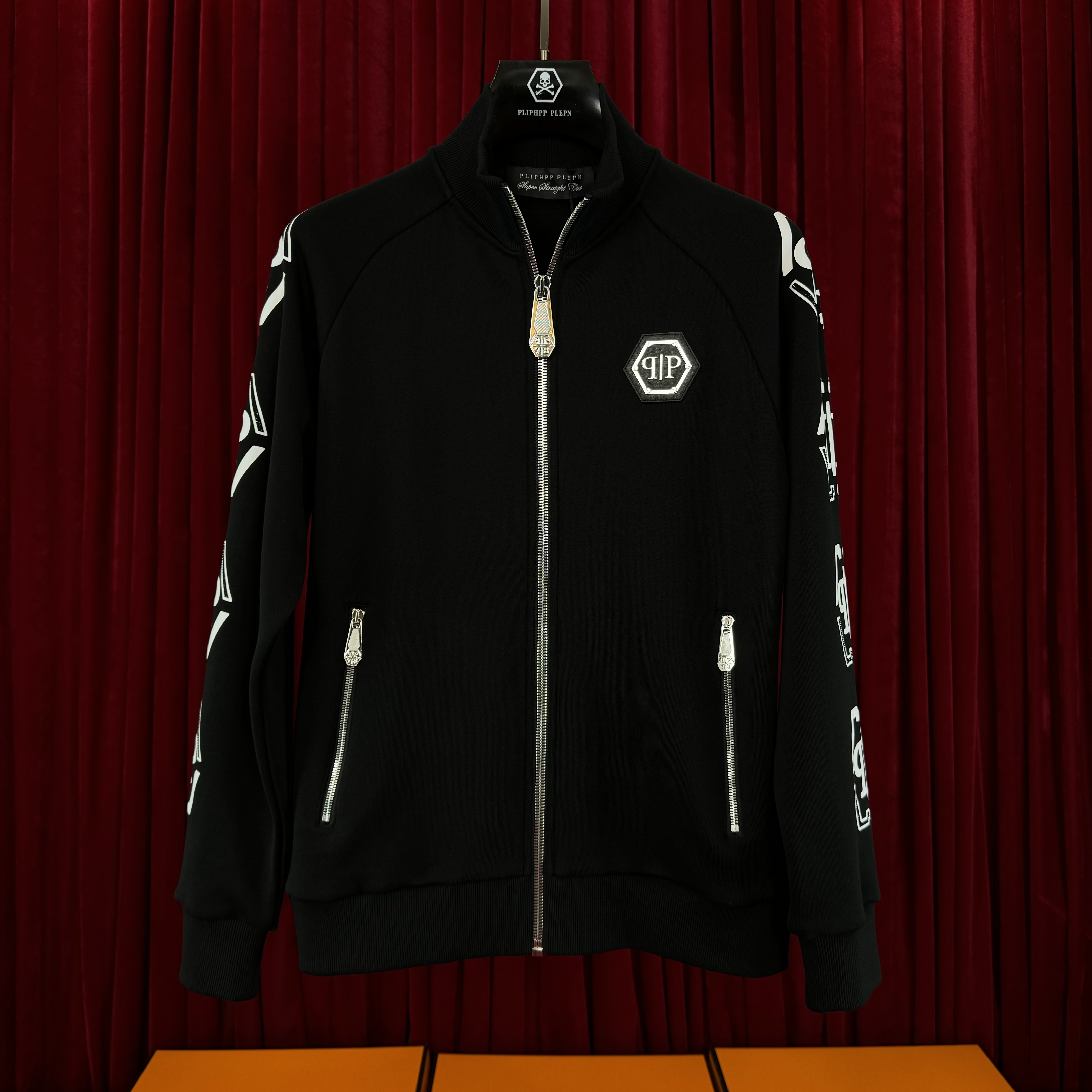 PLIPHPP PLEPN正品双袖六菱形双P标 立领男时尚运动卫衣夹克外套