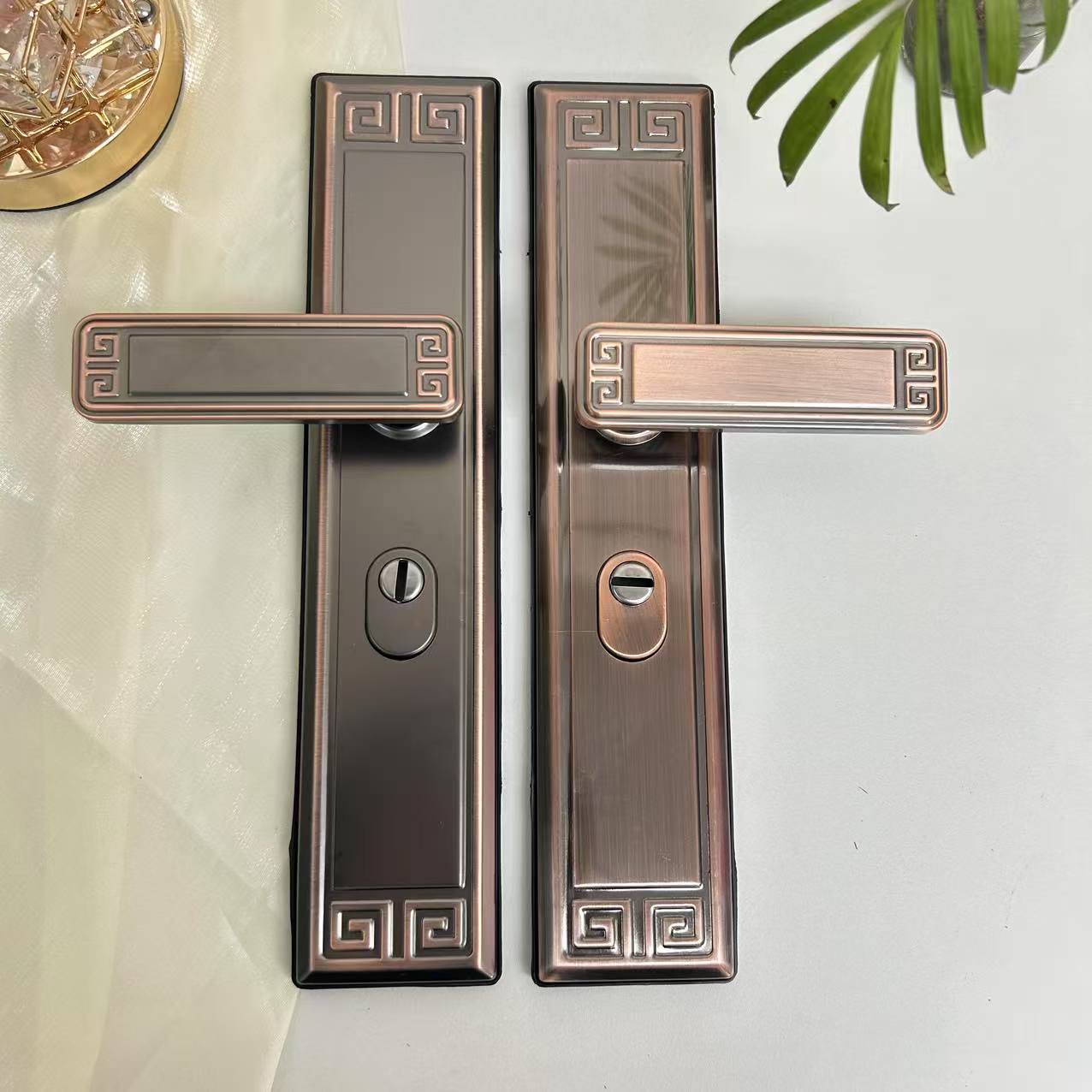 （拍1发10）防盗门拉手003国风拉手铁拉手双加衬拉手红古铜拉手