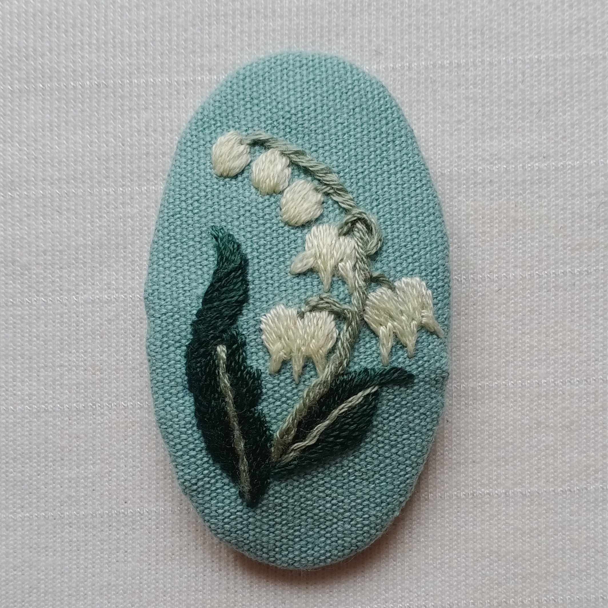 纯手工刺绣制作花草风铃草椭圆发夹发卡BB夹可爱清新百搭