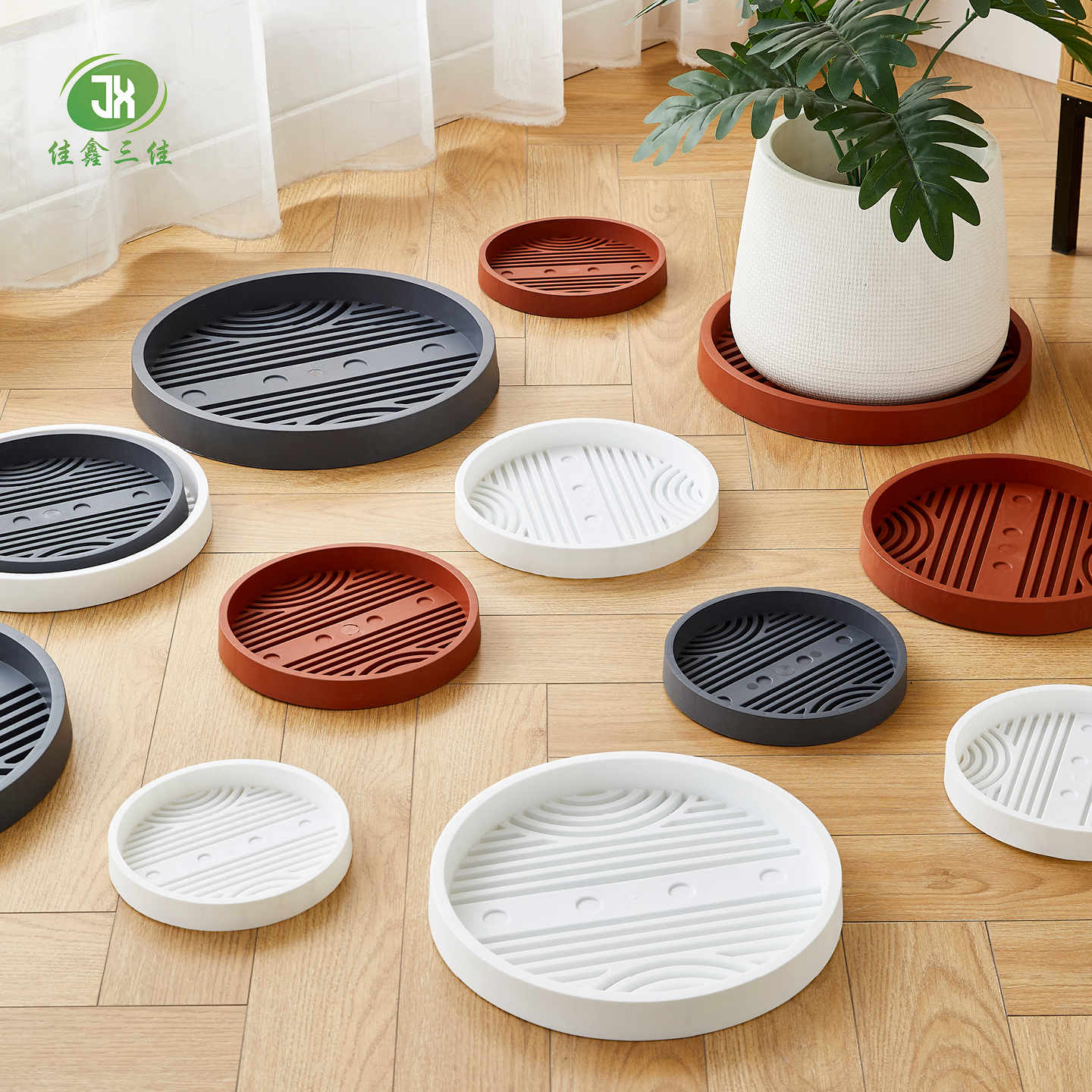 钢化花盆托盘通风透气花托花架底垫加厚储水托盘高承重圆形接水盘