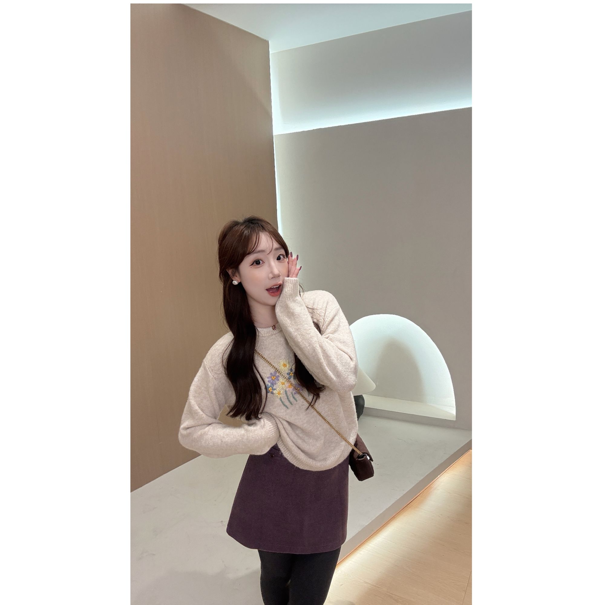 YPP！【紫云甜心】显瘦气质休闲百搭高腰酱紫色小众半身裙