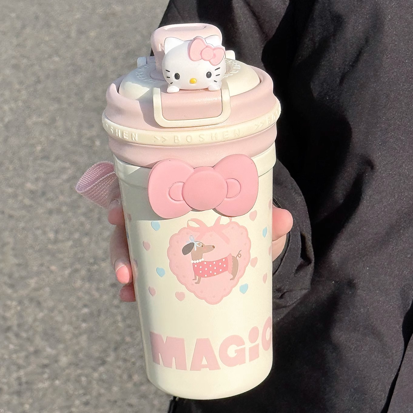 奶fufu保温杯女高颜值带吸管水杯学生ins风新款办公室便携咖啡杯