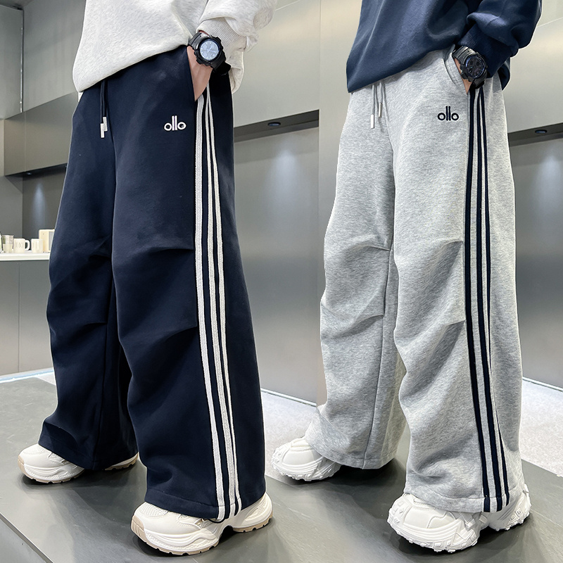 男童直筒裤子春秋卫裤宽松2025中大童休闲韩版长裤儿童运动裤洋气