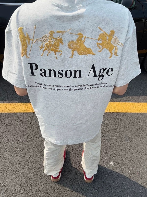 100%重磅纯棉短袖T恤男士夏季新款潮流美式高街休闲百搭宽松半袖