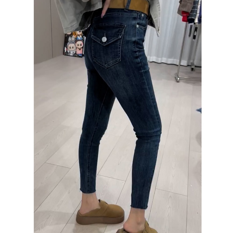 秋冬加绒高腰小脚牛仔裤女2025大码小个子弹力显瘦修身百搭铅笔裤