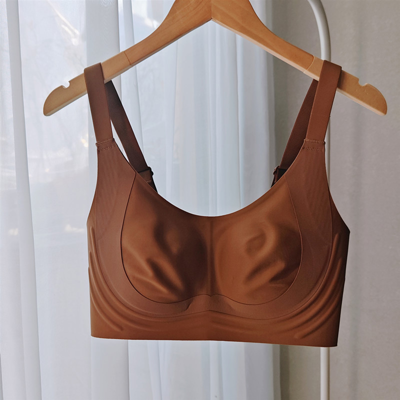 weiweisirou春夏无钢圈内衣薄大胸显小收副乳无痕防下垂聚拢文胸