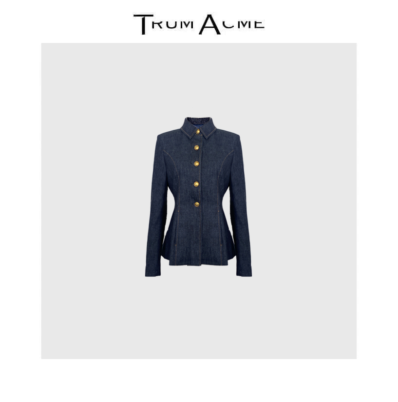 TrunAcme~2025秋季新款修身开衫牛仔外套休闲风长袖设计师