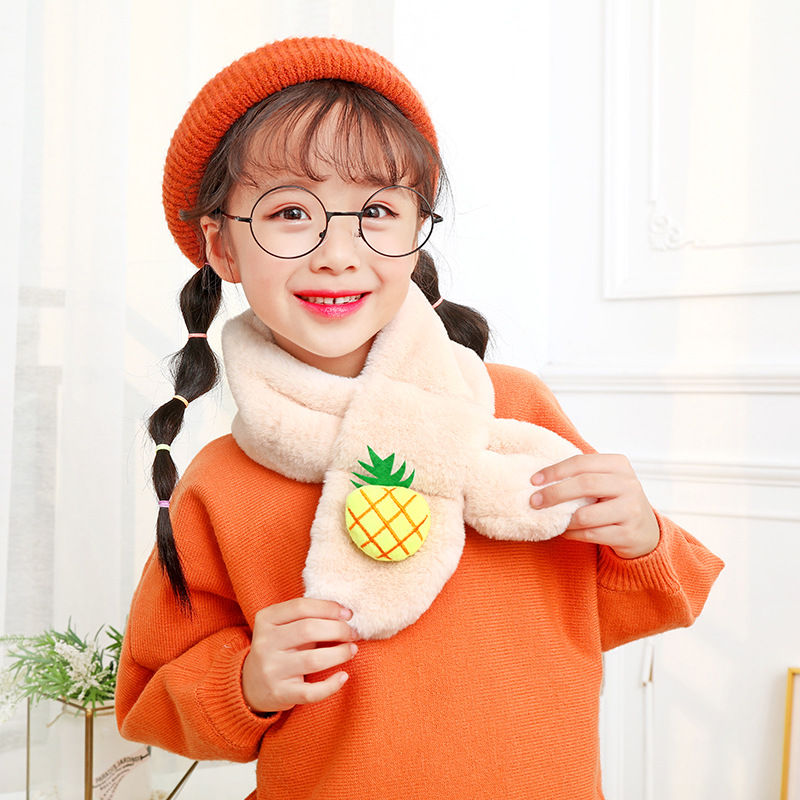 儿童围巾秋冬季韩版卡通毛绒宝宝围巾加厚保暖脖套婴幼儿女童围脖