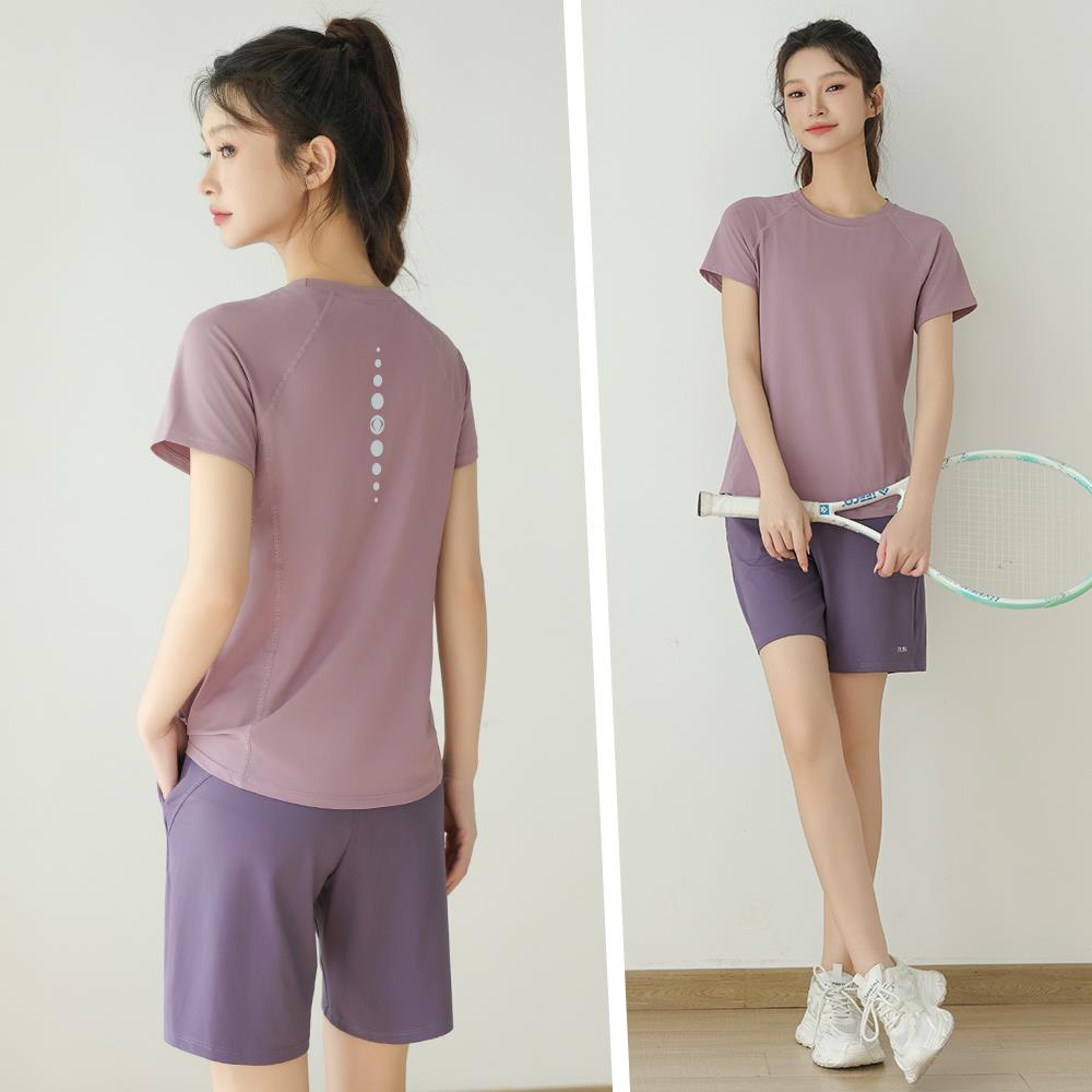 2025新款健身运动套装女后腰口袋短裤瑜伽服户外专业跑步速干衣夏