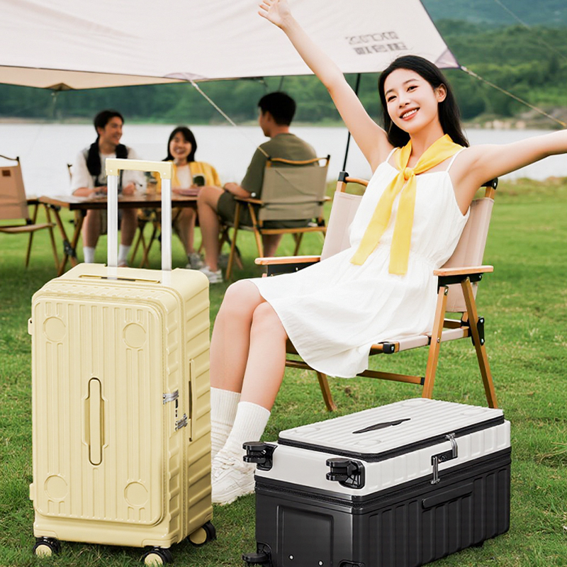 1:9新款侧开口行李箱大容量26寸结实耐用拉杆箱男女旅行箱密码箱