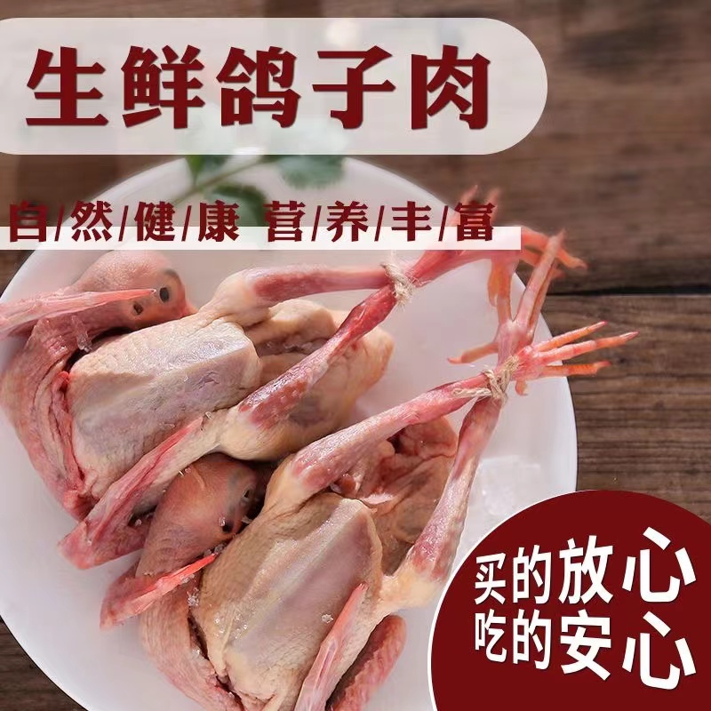 买二送一 生鲜鸽子肉 带头带爪 新鲜现杀 鸽子 400-450g/只*3只