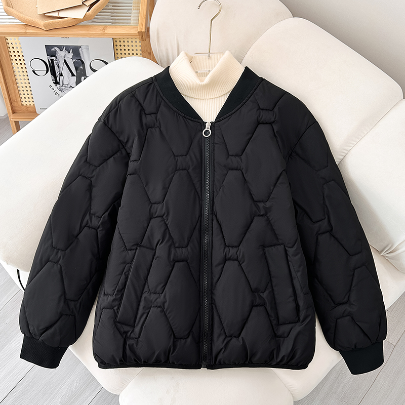 新款冬季棉衣女士短款宽松休闲显瘦保暖棉服韩版轻薄圆领棒球服