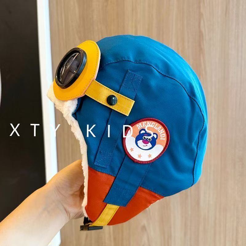 儿童飞行员帽子保暖冬季户外防风雷锋帽秋冬护耳加绒滑雪帽子女童