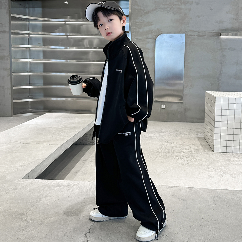 儿童装男童秋装外套套装2025新款中大童春秋款男孩运动帅气秋季潮