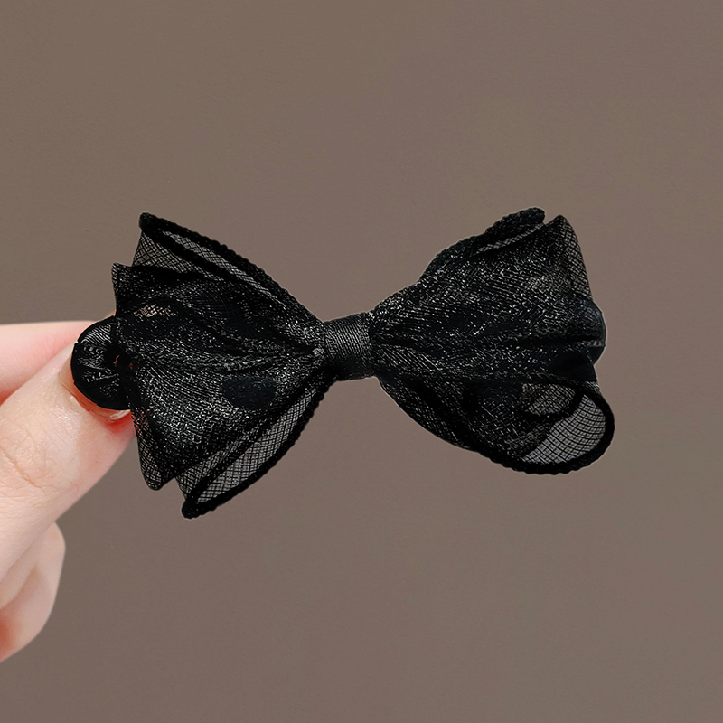 高级感蝴蝶结发夹女春夏发卡顶夹头饰刘海侧边夹鸭嘴夹后脑勺夹子