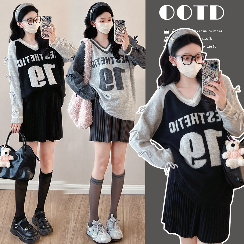 2025秋季新款孕妇装韩版百搭休闲可爱运动风套装时尚高质量两件套