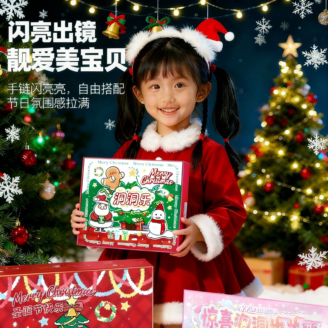 【圣诞节礼物】戳戳乐礼盒DIY手链洞洞乐礼盒公主城堡女孩玩具