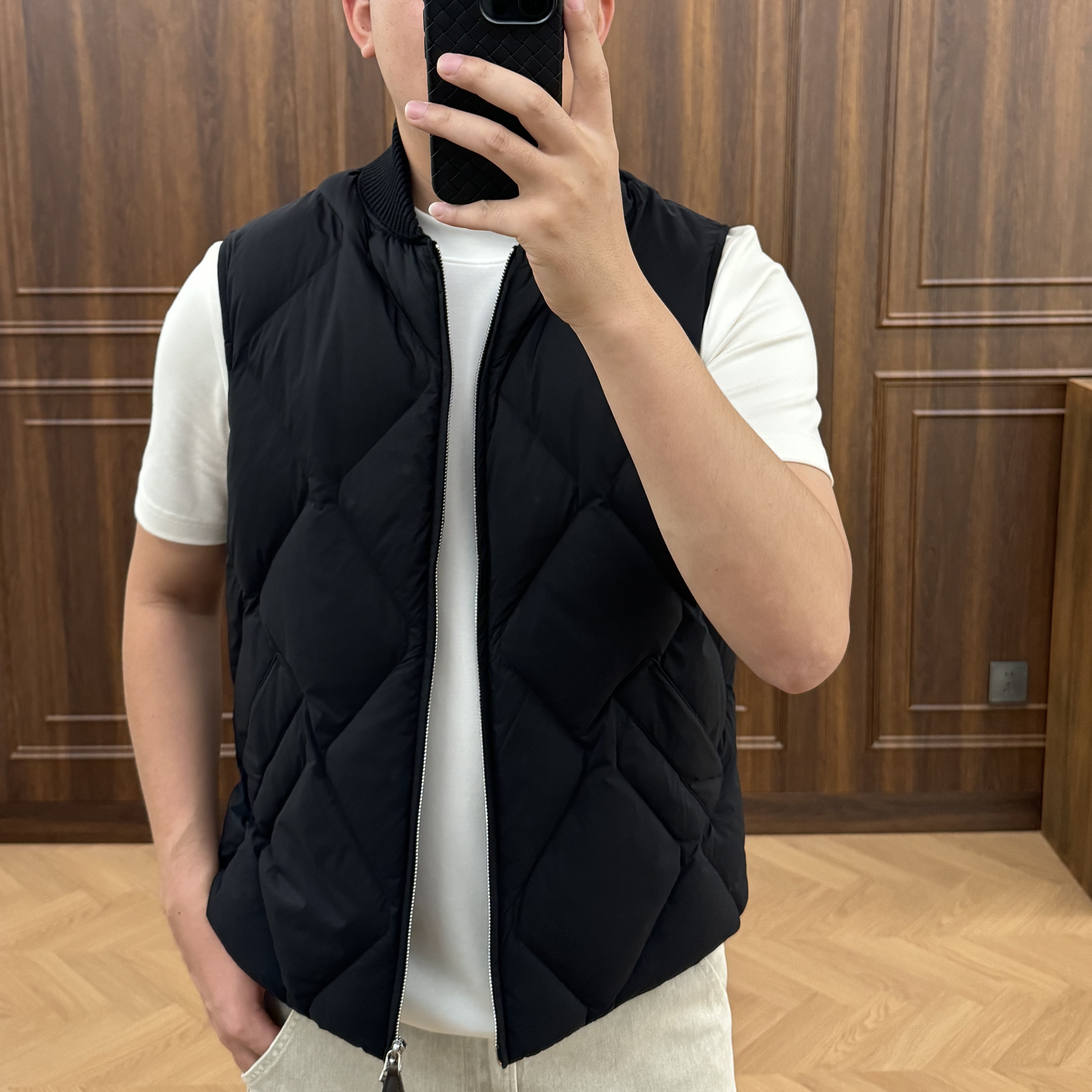 【马甲】126秋冬高品质男士立领菱格立体绗缝「白鹅绒」羽绒马甲