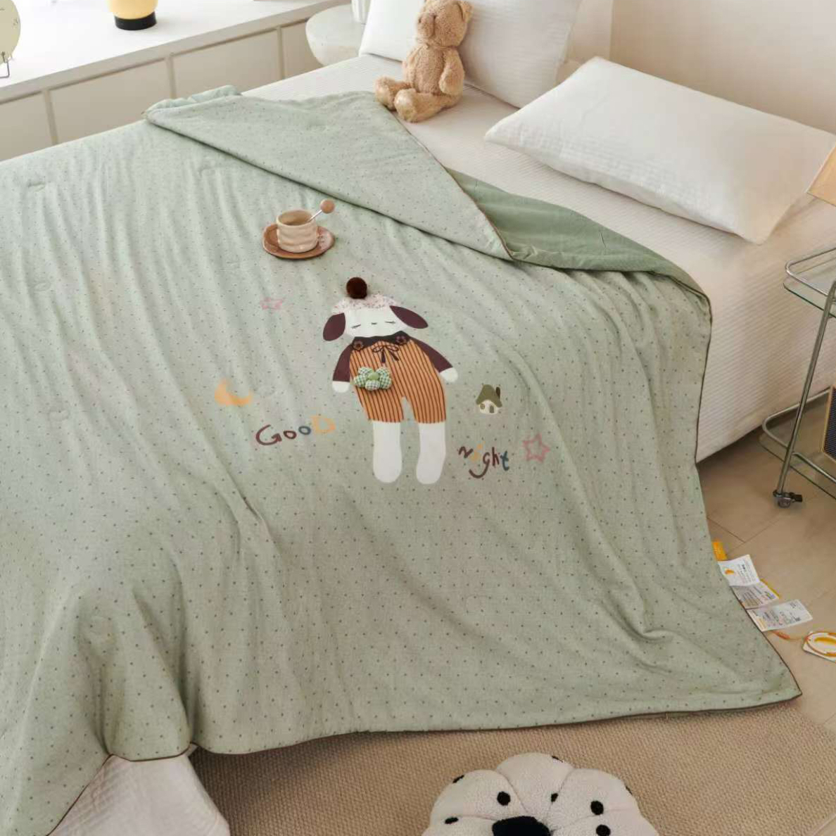 纱布棉卡通双人亲肤针织柔软春秋四季被可水洗